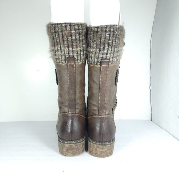 Spring Step Women's Ababi EU38 US7,5 Brown Leather Knitted lined winter Boots - Picture 9 of 15